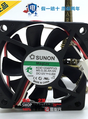 SUNON建准KDE1206PFV3 12V 0.8W 3线静音超薄散热风扇6厘米CM6010