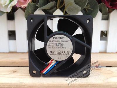 德国PAPST 6025双滚珠 6CN 12V 0.66A 0.8W TYP 612N/2ML