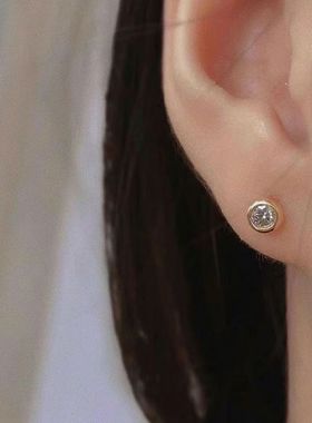 钛钢耳饰 简约百搭小气泡小圆豆耳钉女精致养耳洞耳饰不褪色饰品