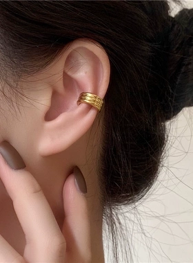 钛钢耳饰 小众设计感耳夹无耳洞轻奢高级耳骨夹女精致通勤不掉色