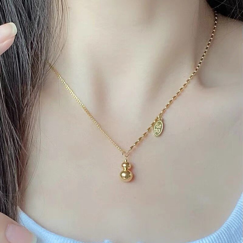钛钢 葫芦项链女高级感小众气质锁骨链不掉色配饰