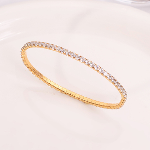 钛钢手链 爆闪弹力绳小方糖手链女精致轻奢叠戴高级感手饰不褪色