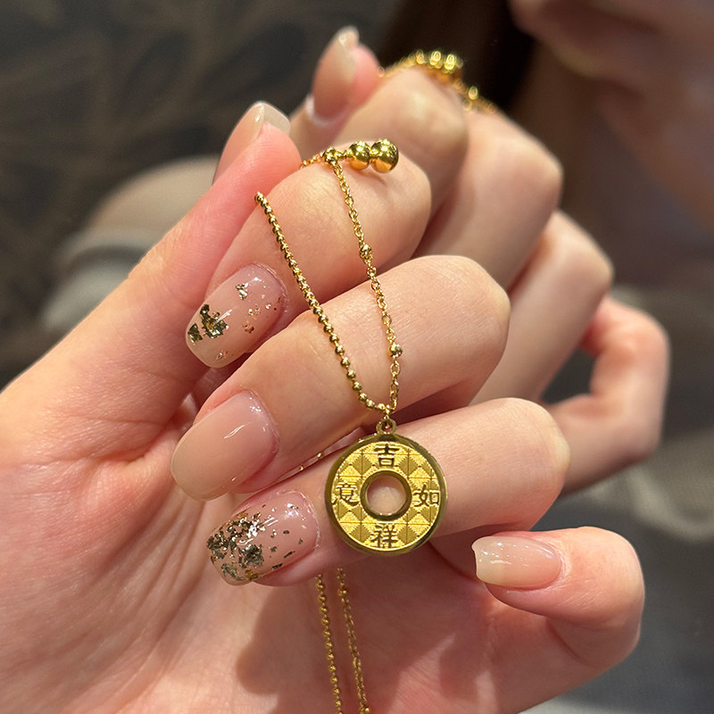 钛钢 吉祥如意葫芦项链女不掉色福禄锁骨链高级感精致饰品