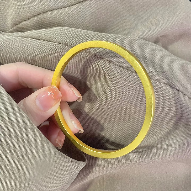 铜合金 简约方形拉丝筷子手镯女素圈镯子轻奢手环小方镯首饰