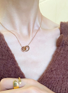 钛钢项链 幸运环ins冷淡风几何圆环锁骨链女百搭项链不掉色首饰品