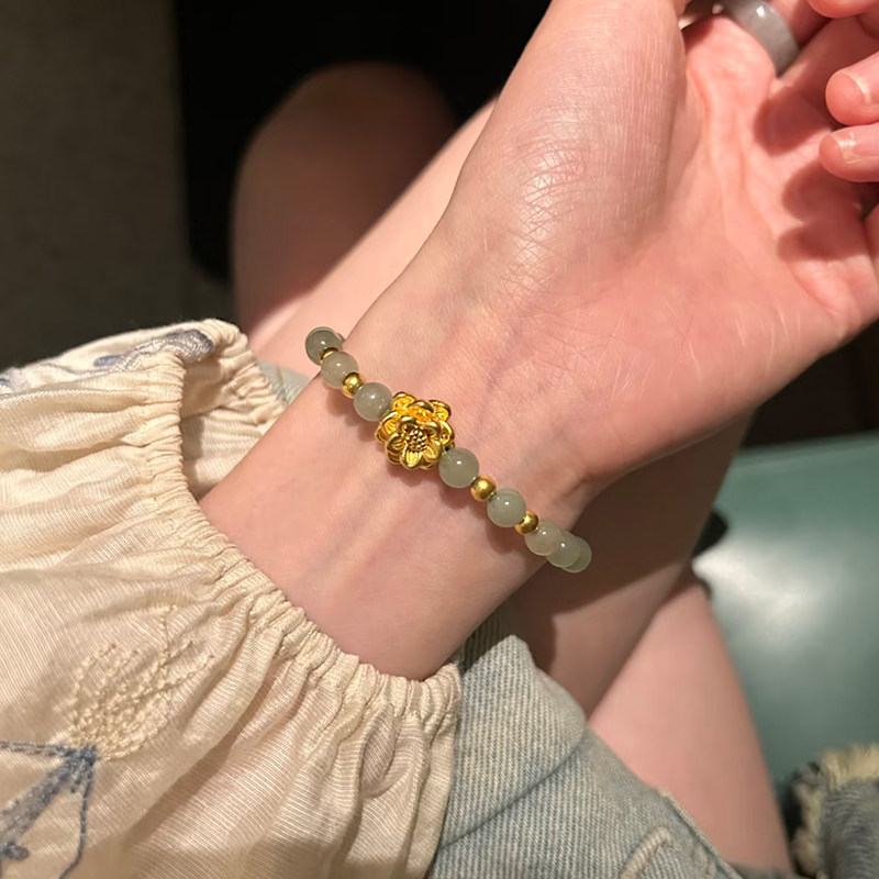 铜合金 新中式莲花手串轻奢精致手链女高级感气质时尚配饰品