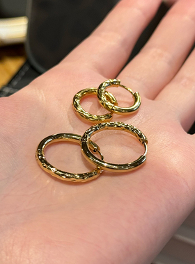 钛钢耳饰 轻奢高级感素圈耳环女气质简约耳扣百搭耳圈耳饰不褪色