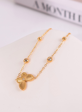 钛钢手链 气质百搭镭射蝴蝶手链女简约时尚精致手饰高级感首饰品