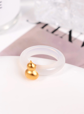 铜合金戒指 新中式葫芦戒指女高级感轻奢个性小众设计闭口指环