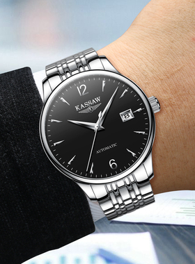 瑞士女机械表防水情侣表卡梭手表男品牌男表镂空女表时尚真皮K896