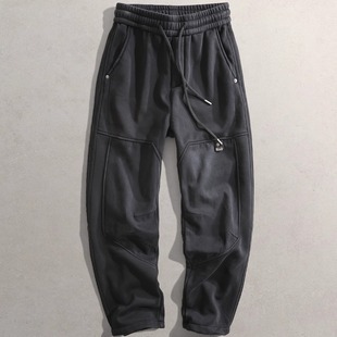 2026新款裤子CG男装松紧宽松直板长裤6622加绒加厚直筒休闲裤