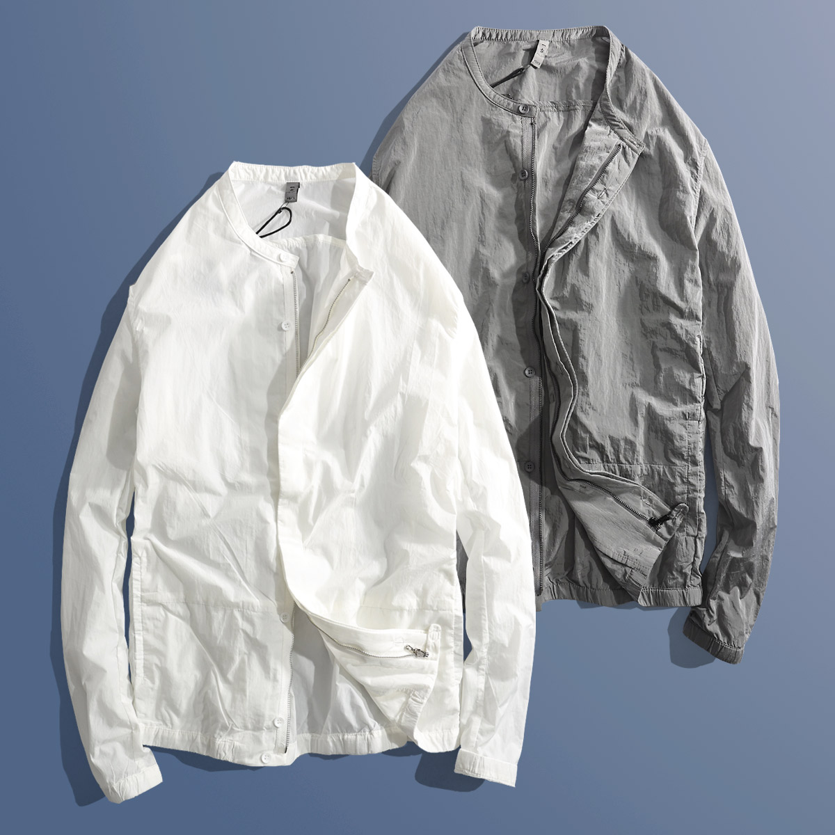 圆领百搭长袖薄外套夹克