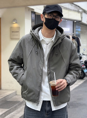 户外防风工装二棉夹克男灰色