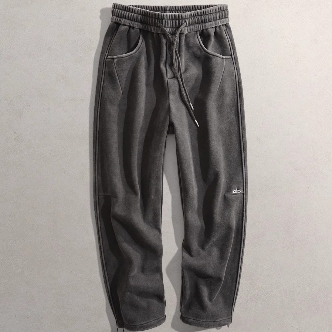 2025秋冬新裤子CG男韩版休闲简单系带宽松长裤6811加绒加厚休闲裤