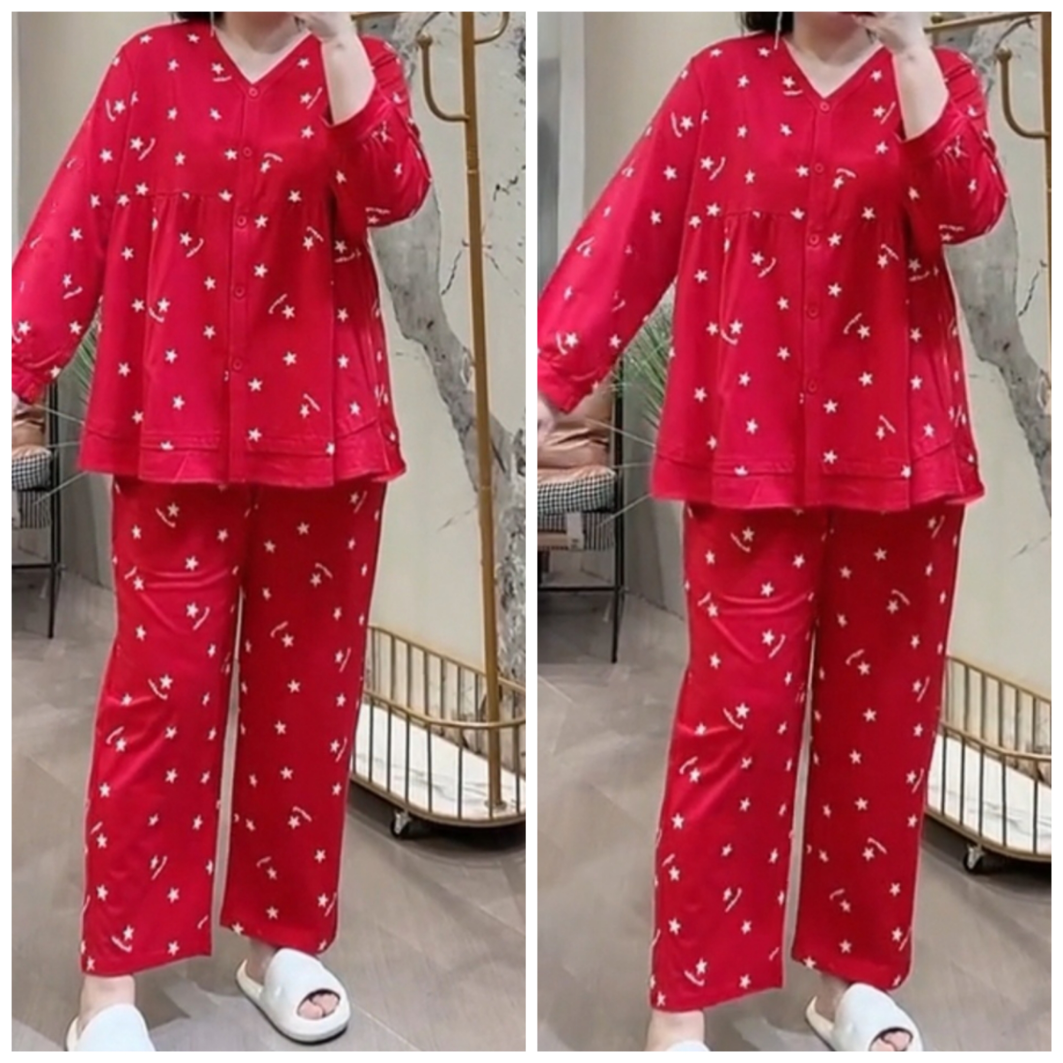 2025春新款大码纯棉韩版甜美家居服套装遮肉显瘦加肥舒适透气睡衣