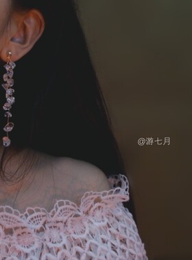 七月纯手工天然水晶耳饰创意