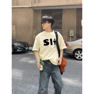 街头男女OS短袖 高克重255g纯棉宽松落肩休闲韩系T恤美式 夏季 PLTH