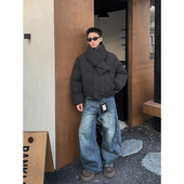 保暖加厚高级感围脖棉服男cleanfit立领短款 PLTH 冬季 棉衣外套潮