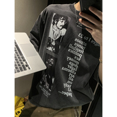 PLTH T恤 宽松休闲日常百搭半袖 水洗刀割破坏美式 复古小众印花短袖