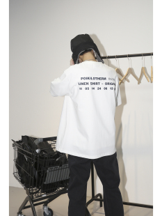 2022潮牌自制背后字母印花设计显瘦时尚 圆领套头T恤上衣潮