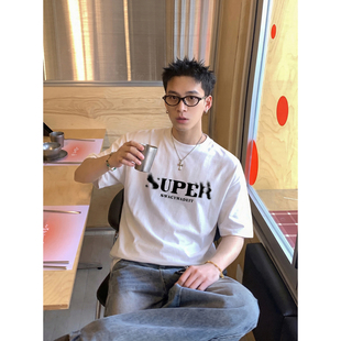 T恤男复古街头风半袖 PLTH 简约休闲宽松纯棉短袖 重磅美式 上衣 夏季