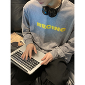 PLTH 原创喷溅字母印花T恤基础宽松休闲百搭日常长袖 薄款 纯棉长袖