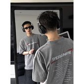 重磅水洗做旧纯棉小领口宽松休闲版 PLTH 美式 型原创小众印花T恤男