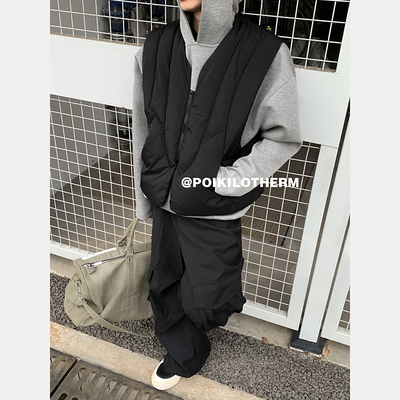 PLTH*美式高级感马甲秋冬美拉德无袖棉服cleanfit背心马夹外套男