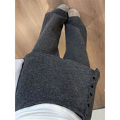 大码 潮 女秋冬加绒设计感阔腿拖地裤 胖mm美式 复古屁帘假两件休闲裤