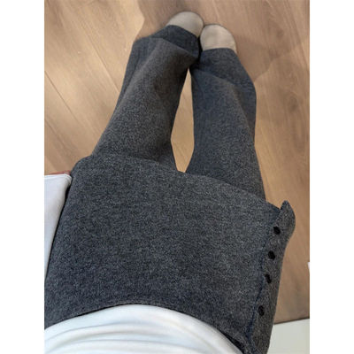 大码美式屁帘假两件休闲裤女加绒