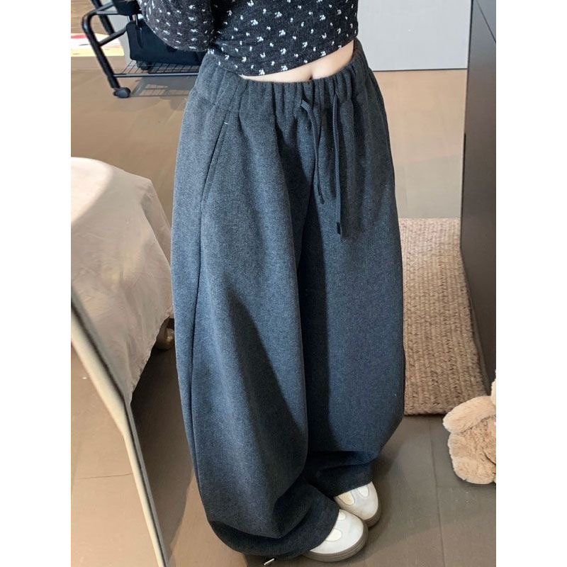 大码胖mm美式复古垂感弯刀阔腿裤女冬季加绒加厚慵懒风宽松休闲裤,女装/女士精品,大码裤装,淘宝优惠券,粉丝福利购,淘宝优惠卷