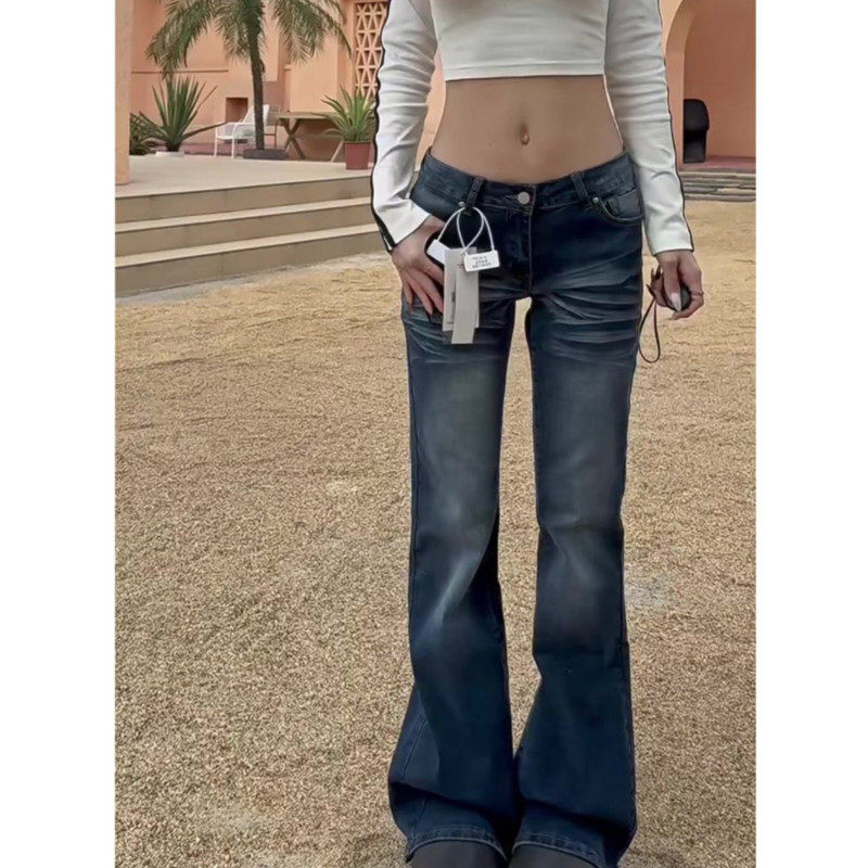 大码胖mm美式复古水洗做旧微喇牛仔裤女春季设计感修身显瘦马蹄裤,女装/女士精品,大码裤装,淘宝优惠券,粉丝福利购,淘宝优惠卷