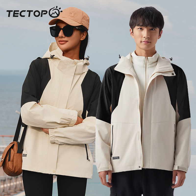 探拓户外山系冲锋衣外套女户外露营徒步登山服防风套绒夹克休闲