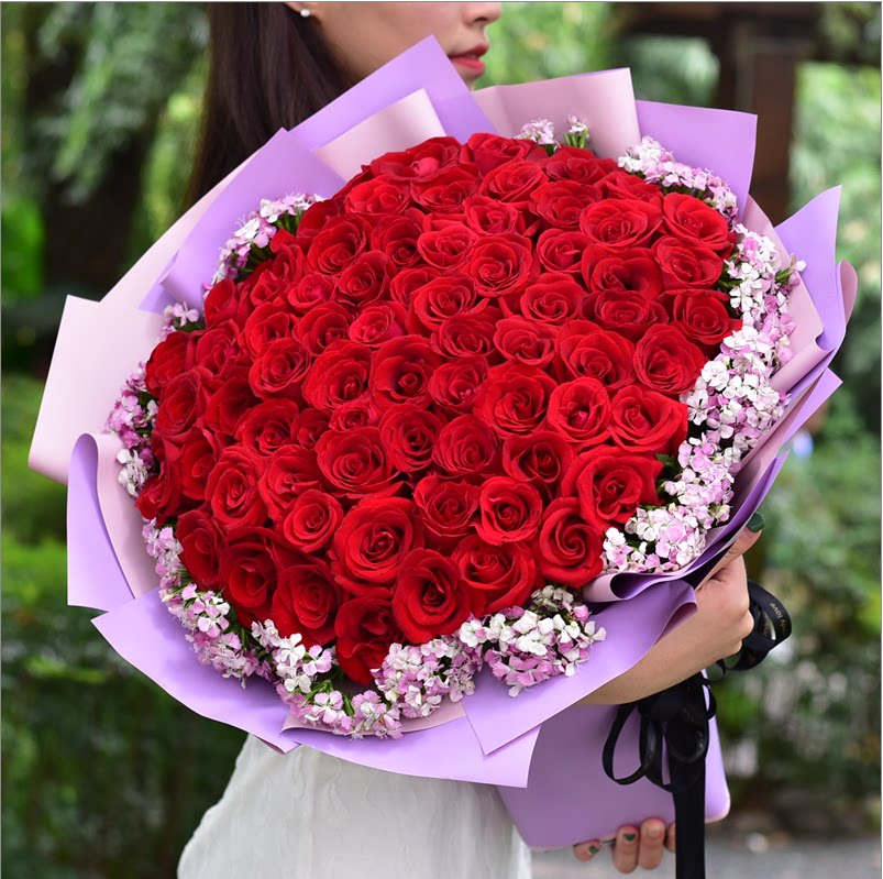 蓝玫瑰花束蓝色妖姬鲜花速递淮南市田家庵区大通区同城花店送上门