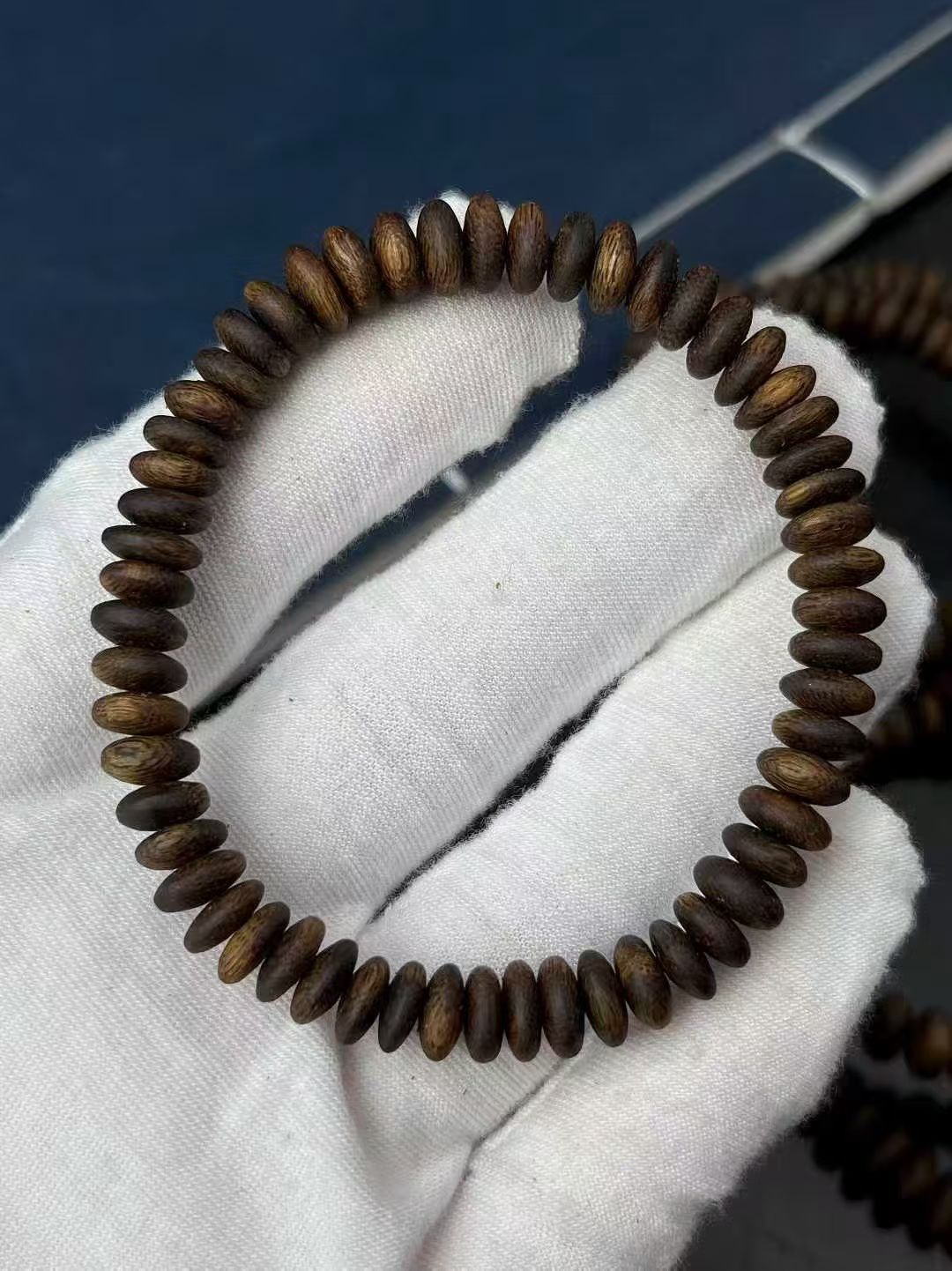 越南芽庄白棋金丝软油算盘珠单圈手串男女同款国风饰品