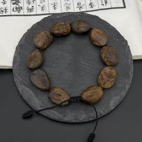精品九九沉老料树丁包壳沉香手串随型男女饰品草药清香安神助眠