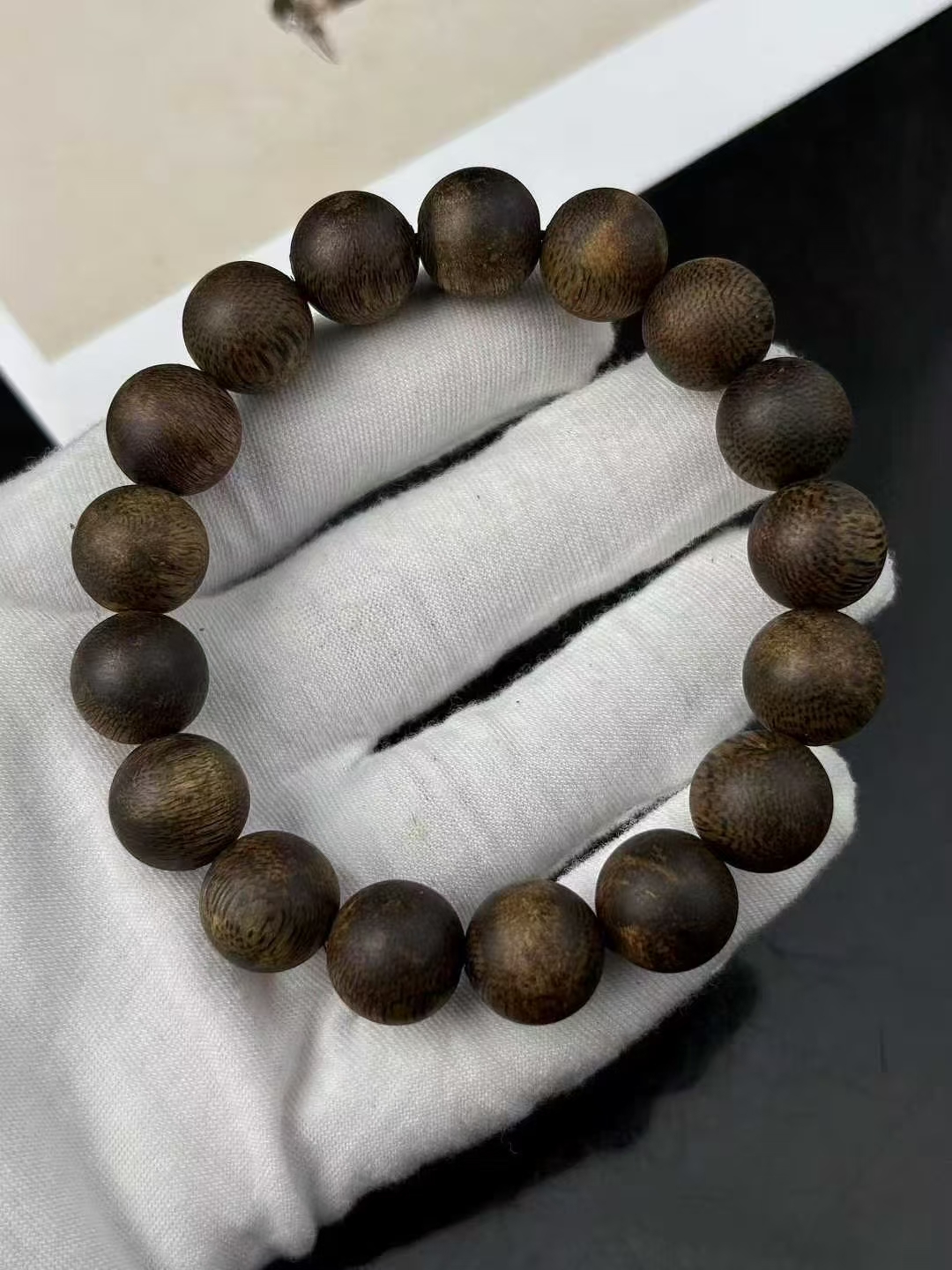 天然沉香高油奇楠手串圆珠单圈男女款九九分沉