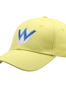 黄色W帽子女春夏儿童帽cosplay八角帽马里奥兄弟帽动漫周边帽