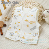 奇宝乐园春夏季 背心单排扣 婴儿马甲男女宝宝休闲印花马夹棉开衫