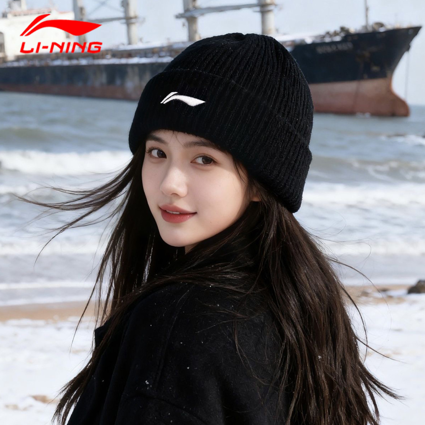 李宁加厚运动针织帽女2025新款秋冬季黑色防寒保暖休闲百搭毛线帽,运动包/户外包/配件,运动帽,淘宝优惠券,粉丝福利购,淘宝优惠卷