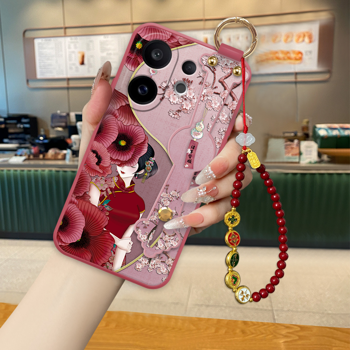 新款国风腕带斜挎防摔手机壳