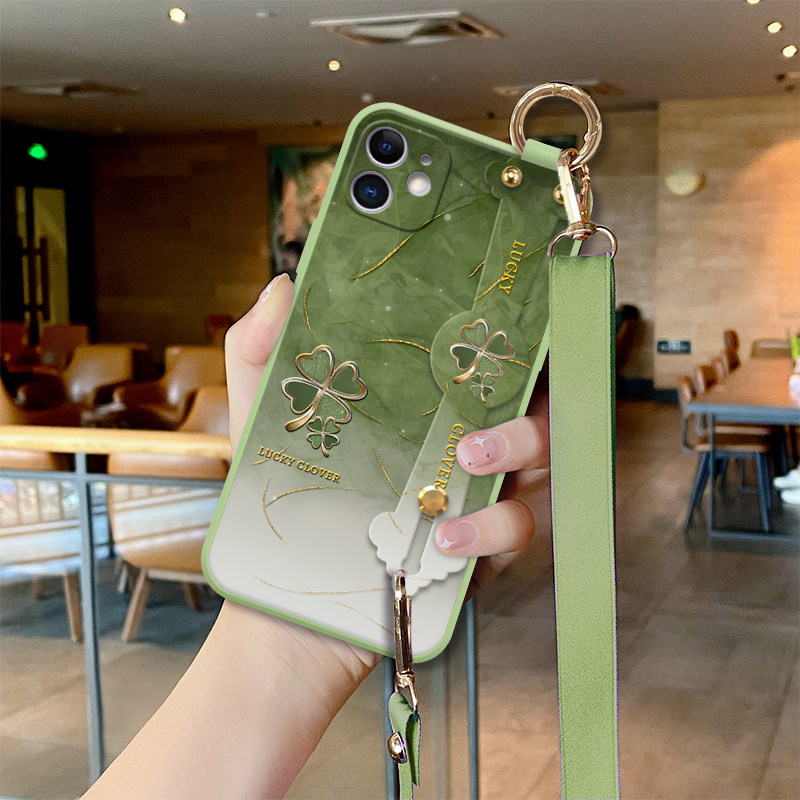 四叶草墨绿适用于苹果11手机壳11pro新款11promax清新iphone12女12