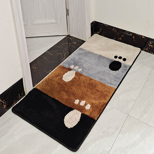 家用灰色脚印门口进门地垫卧室门厅防滑地毯浴室吸水耐脏脚垫机洗