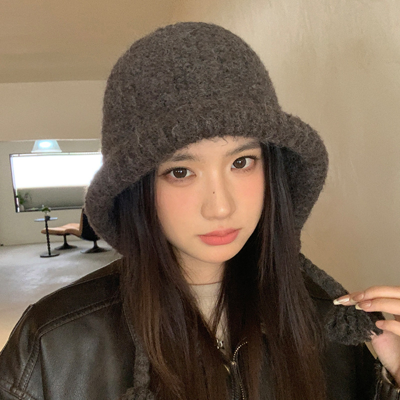 拉克拉法帽女秋冬青海川西东北旅游显脸小套头防寒保暖针织毛线帽