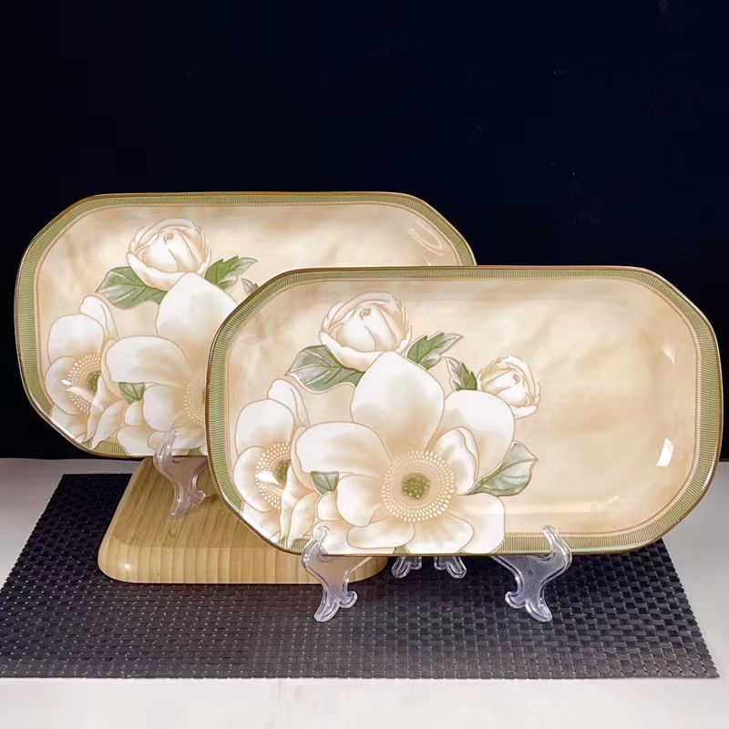 12.8英寸陶瓷山茶花鱼盘