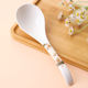 2只装 山茶花大汤勺家用盛汤大勺子陶瓷长柄勺子商用