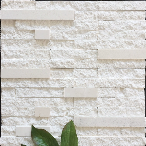 Белая изогнутая мозаика на стену, 3D, ископаемые