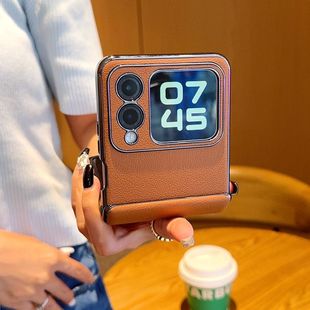 适用华为novaFlip美拉德系折叠屏手机壳带手腕轻奢高级ind风全包式