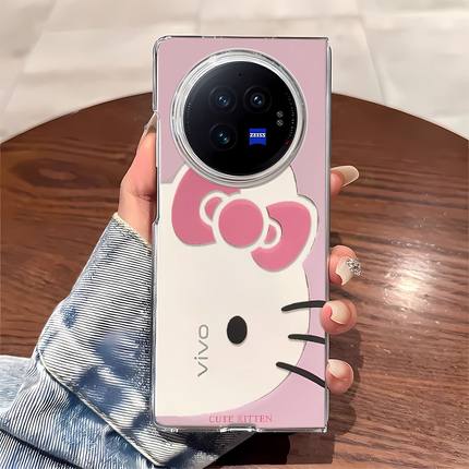 蝴蝶结KT适用VIVO X Fold2手机壳X Fold+硬壳XFold3Pro透明折叠