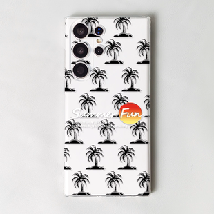 S22 S21 Note20 A54软 S20 ins风简约椰树三星手机壳S23Ultra